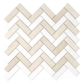 Herringbone Marfil - marble tile